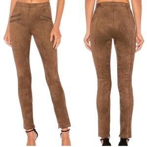 Bcbg Maxazria Brown Faux Suede Moris High Rise Leggings Size Medium